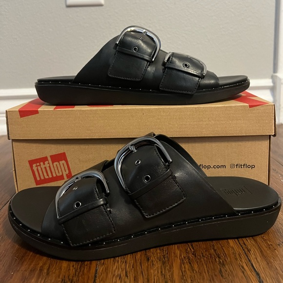 Black embellished adjustable sandals - Picture 4 of 4